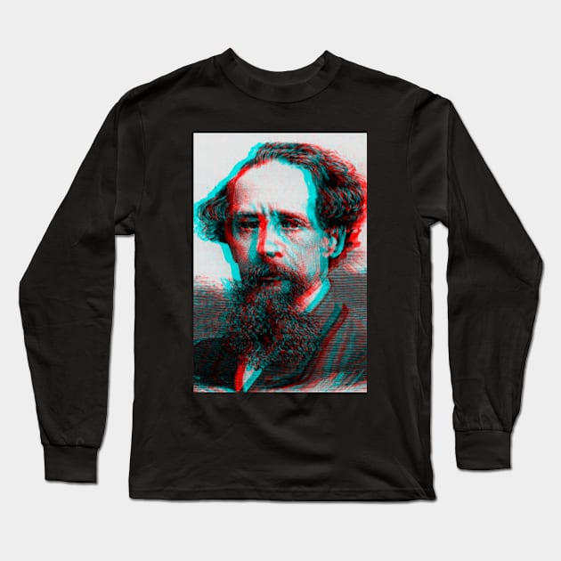 Charles Dickens Long Sleeve T-Shirt by TheLiterarian